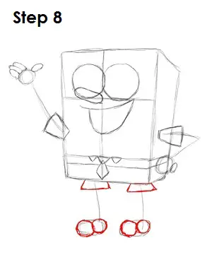 Draw SpongeBob SquarePants Step 8