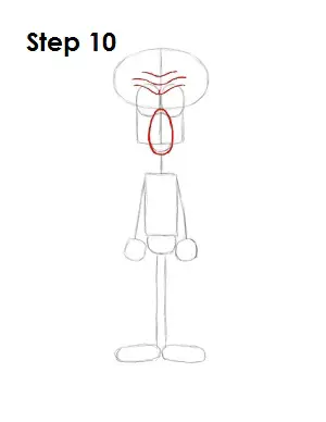 How to Draw Squidward Step 10