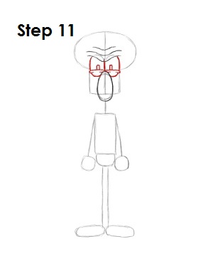 How to Draw Squidward Step 11