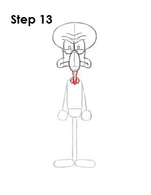 How to Draw Squidward Step 13