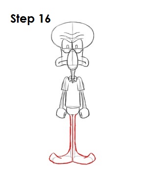 How to Draw Squidward Step 16