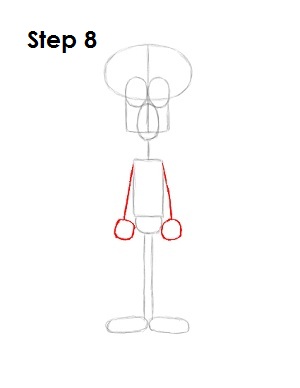 How to Draw Squidward Step 8