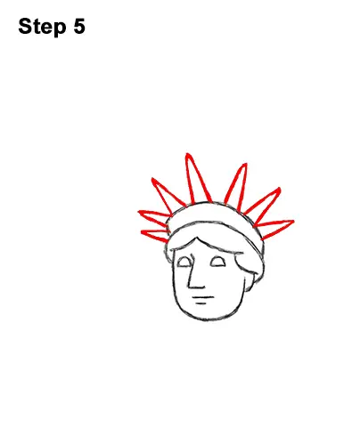 How to Draw Cartoon Statue of Liberty 5