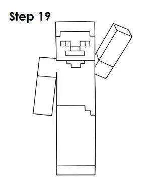 Draw Steve Minecraft 19