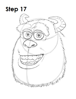 How To Draw Sulley From Monsters Inc, Step by Step, Drawing Guide