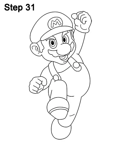 How to Draw Super Mario (Full Body)