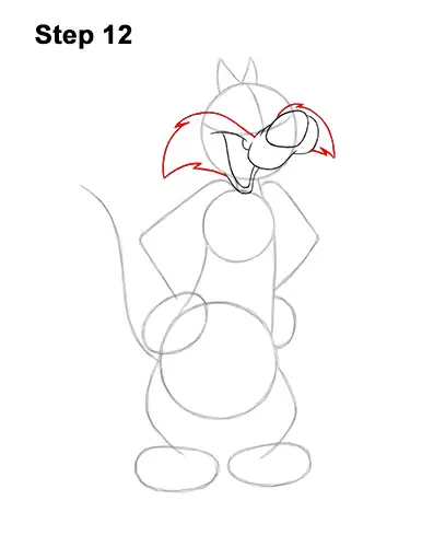 How to Draw Sylvester Cat Looney Tunes Full Body 12