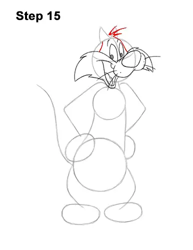 How to Draw Sylvester Cat Looney Tunes Full Body 15