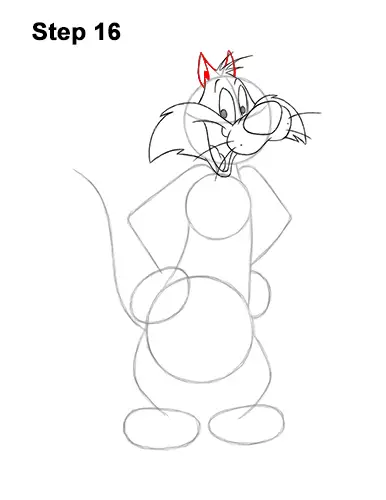 How to Draw Sylvester Cat Looney Tunes Full Body 16