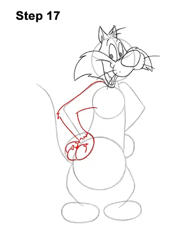 How to Draw Sylvester Cat Looney Tunes Full Body 17