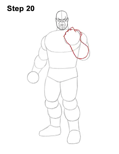 How to Draw Thanos Marvel Avengers Full Body 20