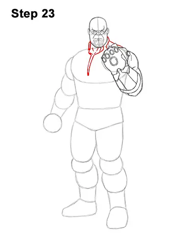 How to Draw Thanos Marvel Avengers Full Body 23