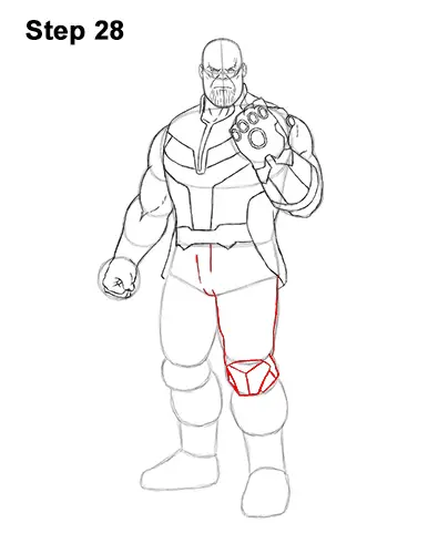 How to Draw Thanos Marvel Avengers Full Body 28