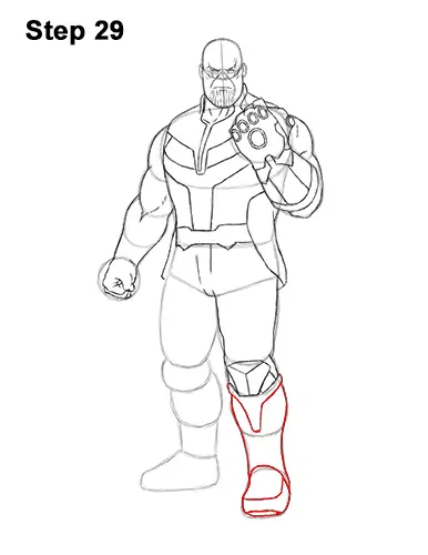 How to Draw Thanos Marvel Avengers Full Body 29