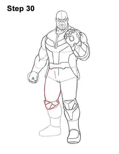 How to Draw Thanos Marvel Avengers Full Body 30