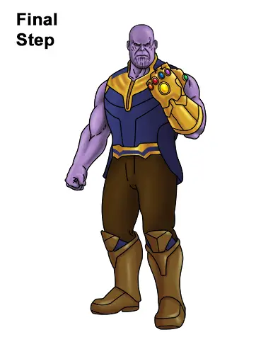 How to Draw Thanos Marvel Avengers Full Body