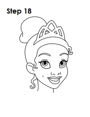 How to Draw Tiana Step 18