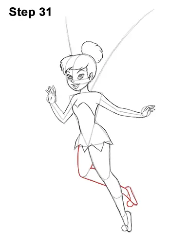 How to Draw Tinkerbell Full Body Disney 31