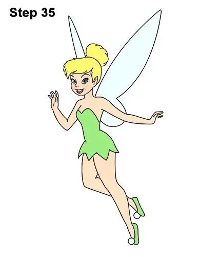 Featured image of post How To Draw Tinkerbell Flying Repeat the previous step to make tinkerbell s opposite leg