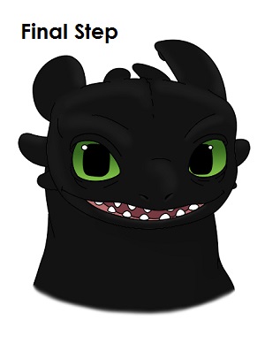 Draw Toothless Dragon Last