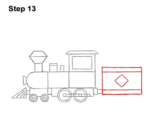 How to Draw Cartoon Choo Choo Train Locomotive 13