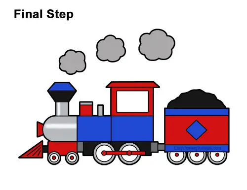 How to Draw Cartoon Choo Choo Train Locomotive Clipart