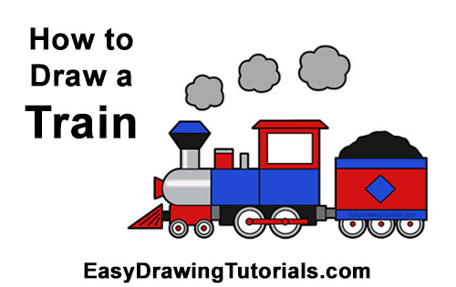 cartoon train drawing