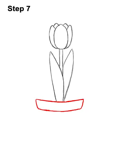 How to Draw Cartoon Pink Flowers Tulips 7