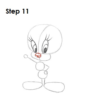 How to Draw Tweety Bird Step 11