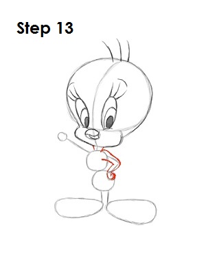 How to Draw Tweety Bird Step 13
