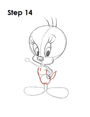 How to Draw Tweety Bird Step 14