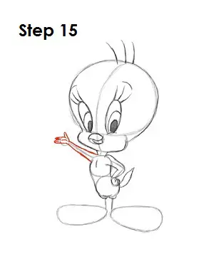 How to Draw Tweety Bird Step 15