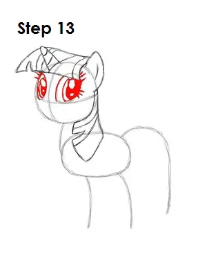 Draw Twilight Sparkle Step 13