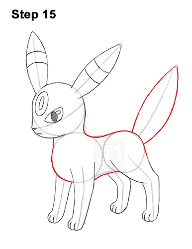 How to Draw Umbreon Pokemon 15