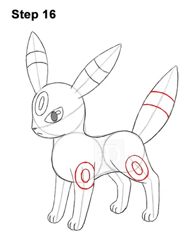 How to Draw Umbreon (Pokemon) VIDEO Step-by-Step Pictures