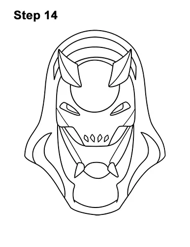 How to Draw Fortnite Vendetta Skin Mask Max 14