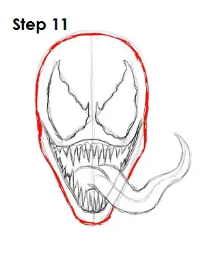 how to draw venom step by step