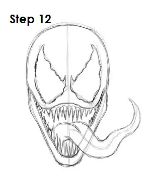 How to Draw Venom Step 12