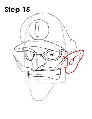 Draw Waluigi Step 15