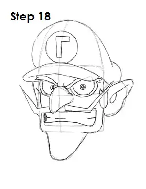 Draw Waluigi Step 18