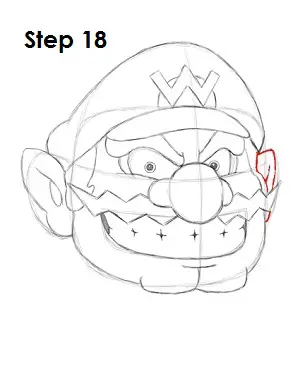 Draw Wario Step 18