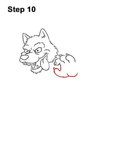 How to Draw Cartoon Werewolf Wolf Monster Halloween 10