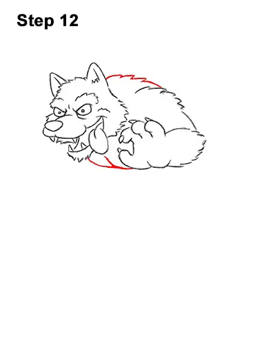How to Draw Cartoon Werewolf Wolf Monster Halloween 12