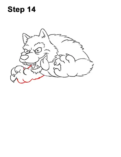 How to Draw Cartoon Werewolf Wolf Monster Halloween 14