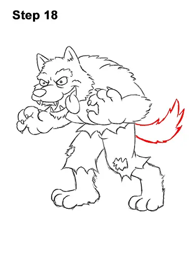 How to Draw Cartoon Werewolf Wolf Monster Halloween 18