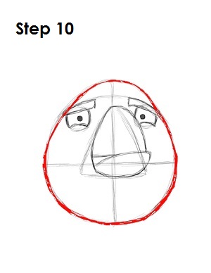 Draw White Angry Bird Step 10