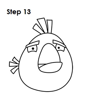 Draw White Angry Bird Step 13