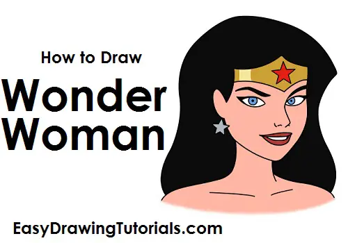 Easy How to Draw Wonder Woman Tutorial Video & Coloring Page