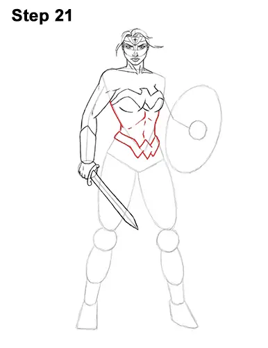 How to Draw Wonder Woman Full Body DC Movie 21