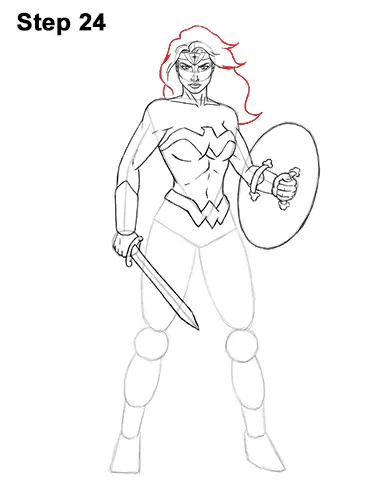 How to Draw Wonder Woman Full Body DC Movie 24